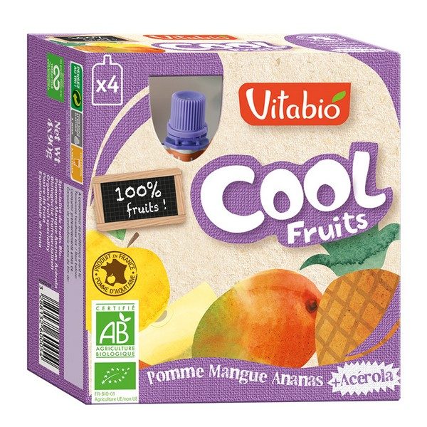 COOL FRUITS POMME MANGUE ANANAS 4X90G